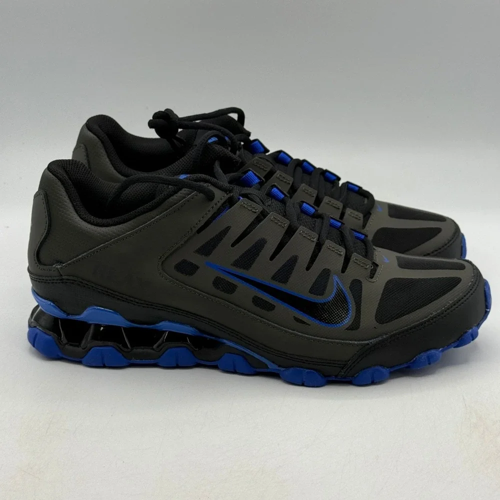 Nike Reax 8 TR Mesh Shoes Mens Size 8.5 Newsprint Racer Blue Training 621716-012
